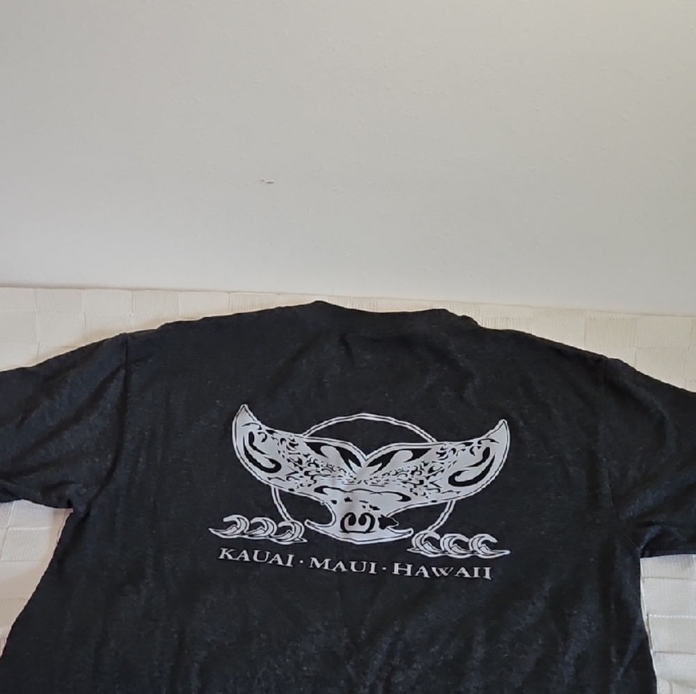 Hanes Black Short Sleeve Tee with White Graphic